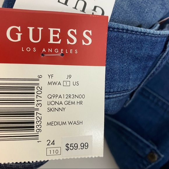 Women’s Guess denim gems high rise skinny jeans - Picture 13 of 13